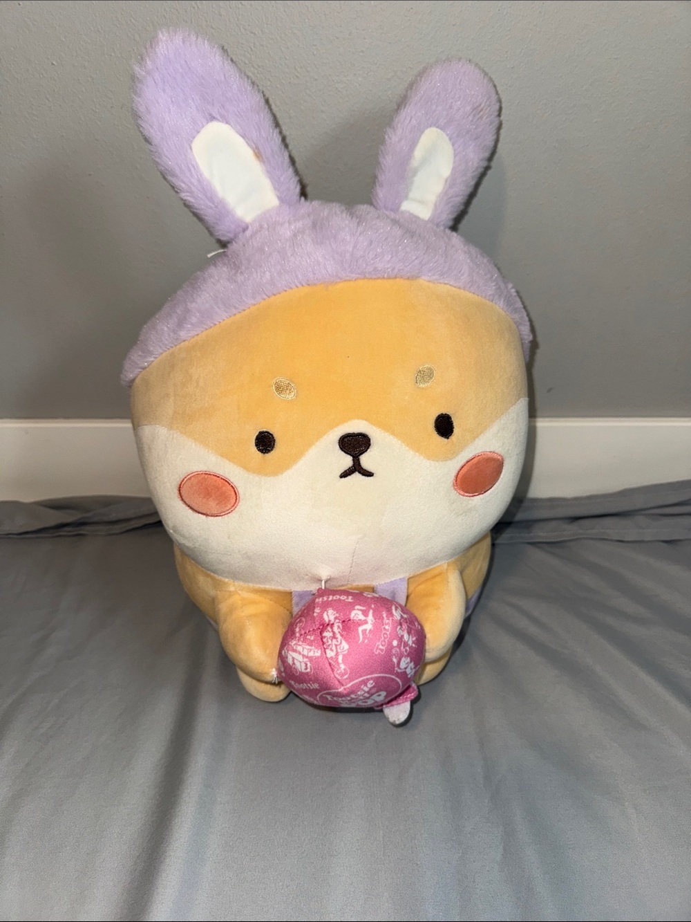 Plush Bunny-Eared Stuffed Animal in Lavender & Yellow